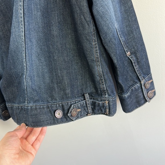 Eddie Bauer Womens Denim Jean Jacket Plus Sz 1X Casual Button Up Casual Pocket - Picture 10 of 15